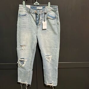 High Rise Crop Mom Jeans